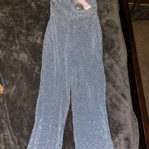 Wild Fable Blue Sequin Jumpsuit